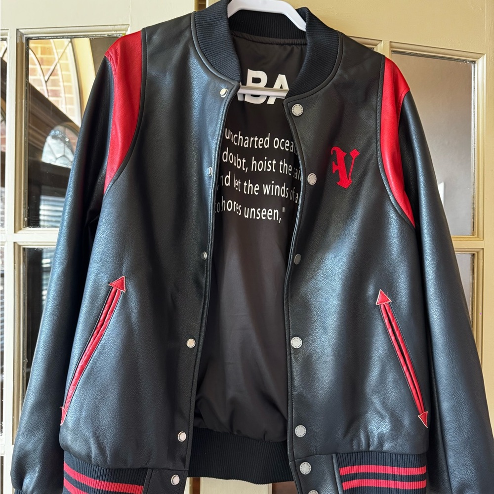 Black and Red Letterman Jacket and Pant Set 
BRAND NEW NEVER WORN